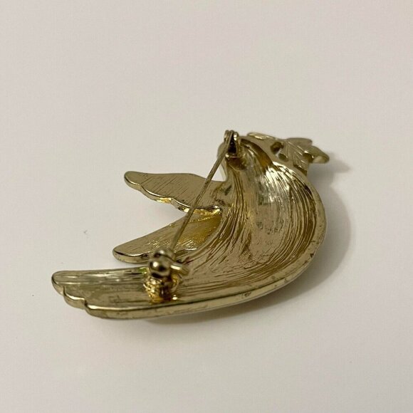 Vintage Christmas Peace Dove Brooch Pin - Picture 7 of 12
